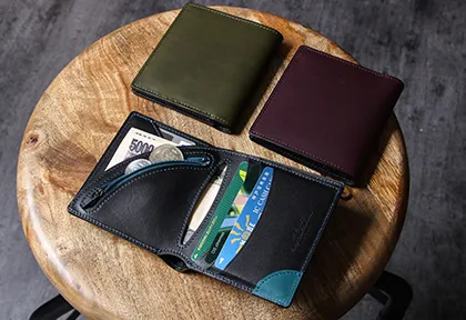 Air wallet oil leather